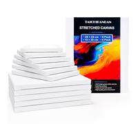 Stretched Canvas Boards Set - 6x15x20cm & 6x20x25cm Wooden Framed Painting Panels, 100% Cotton Primed for Acrylic/Oil/Watercolour, Ready to Hang