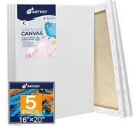 Stretched Canvas for Painting 40x50cm 5-Pack, 300 GSM Triple Primed Acid-Free 100% Cotton Framed Canvas, Large Blank Art Canvases for Acrylics Pouring Oil Watercolor Painting
