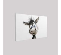 Stretched Framed Donkey pencil drawing Canvas Print 40 x 30 cm Cartoon Style Modern Picture Wall Art for Living Room Bedroom Home Decor