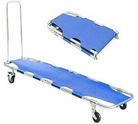 Stretcher, Foldable Stretcher Bed with Pull Rod Portable Thickened Aluminum Alloy Four Wheels Two Universal Wheel+ Directional 1231
