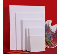 Stretcher Frame, 6 Pieces 3 Size Canvas for Painting, Canvas Set with Brush, Palettes and Brush Bucket for Beginners and Artists, Acrylic Paint, Watercolour, Oil, Gouache