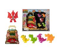 Stretcherz Play Case With 5 Mini Stretch Toys for Kids | Stretchy Fidget Toy Set in Dino or Skull Case | Sensory Stress Relief Toy | Collectible Figures for Boys & Girls Ages 3+