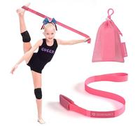Stretching Strap for Cheer - Flexibility Stunt Strap for Cheerleaders - Durable Cheer Stretching Bands for Improved Flexibility, Range of Motion - Essential Cheer Accessories (Pink)
