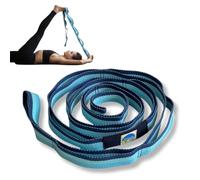 Stretching Strap with Loops 12 Multi Loop Non Elastic Stretch Strap, Physical Therapy Equipment, Yoga Strap Stretch Bands for Exercise and Flexibility, Leg and Calf Stretcher Belt_1.5 inch (Blue)