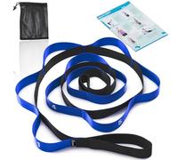 Stretching Strap with Loops, Leg Stretch Bands for Exercise, Yoga Strap for Physical Therapy, Fascia Stretcher Belt (Blue)