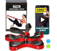 Stretching Strap with Loops - Non Elastic Stretch Band for Physical Therapy, Yoga Strap for Stretching Equipment, Stretch Bands for Exercise and Flexibility - Fascia, Hamstring & Leg Stretcher Belt