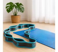Stretching Strap with Numbered Loops for Flexibility Training, Yoga, Pilates & Physical Therapy - 115cm Polyester-Cotton Stretch Band for Mobility, Recovery, Injury Rehab & Deep Muscle Stretching