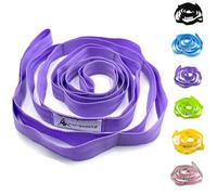 Stretching Strap Yoga Strap with Loops, Stretch Straps for Physical Therapy, Non-Elastic Exercise Strap for Pilates, Dance and Gymnastics with Workout Guide (Purple)