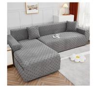 StretchVelvetLShapeSofaCoverNonSlipElasticSlipcoverfor14SeaterCouchwithChaiseLongueWashableFurnitureProtectorforLivingRoom(Style7Fits145180cm)
