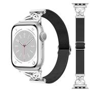 Stretchy Band Compatible with Apple Watch 49mm 46mm 45mm 44mm 42mm 41mm 40mm 38mm, Braided Elastic Butterfly Nylon Strap for iWatch Series 11 10 9 8 7 6 5 4 3 2 1 SE 3/2/1 Ultra 3/2/1