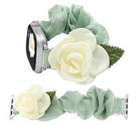 Stretchy Band Compatible with Apple Watch Bands 38-49mm Women,Elastic Fabric Scrunchy Bracelet Solo Loop Cloth Wristband Cute Flower Strap for iWatch Series 11 10 9 8 7 6 5 4 Ultra/SE 3 2 1 (Camellia