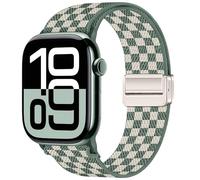 Stretchy Band Compatible with Apple Watch Bands 40mm 41mm 42mm 38mm 44mm 45mm 46mm 49mm Women Men,Magnetic Clasp Nylon Elastic Sport Strap for iWatch Series 11 10 9 8 7 6 5 4 3 SE SE2 SE3 Ultra (lv