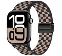 Stretchy Band Compatible with Apple Watch Bands 40mm 41mm 42mm 38mm 44mm 45mm 46mm 49mm Women Men,Magnetic Clasp Nylon Elastic Sport Strap for iWatch Series 11 10 9 8 7 6 5 4 3 SE SE2 SE3 Ultra (br