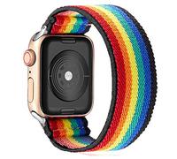 Stretchy Band Compatible with Apple Watch Strap Scrunchies Elastic 38mm/40mm/41mm/42mm/44mm/45mm/49mm Retro Pattern Printed Replacement Wristband for iWatch ultra/8/7/se/6/5/4/3,Rainbow