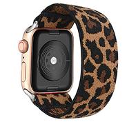 Stretchy Band Compatible with Apple Watch Strap Scrunchies Elastic 38mm/40mm/41mm/42mm/44mm/45mm/49mm Retro Pattern Printed Replacement Wristband for iWatch ultra/8/7/se/6/5/4/3,Brown Leopard