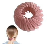 Stretchy Bird's Nest Hair Clips - Women Ponytail Holder Bun Clip, Thin Thick Curly | Velvet Three Rows Of Teeth Styling Supplies, Hair Bun Maker For Making Ponytails And Hairpins For Long Short Curl