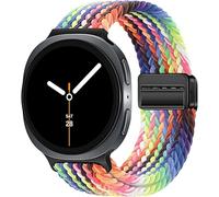 Stretchy Braided Straps Compatible with Samsung Galaxy Watch 8 Strap 40mm 44mm/Galaxy Watch 8 Classic 46mm, Elastic Nylon Wristband Sport Band for Galaxy Watch 8 2025 Women Men (Dream Rainbow)