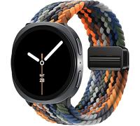 Stretchy Braided Straps Compatible with Samsung Galaxy Watch 8 Strap 40mm 44mm/Galaxy Watch 8 Classic 46mm, Elastic Nylon Wristband Sport Band for Galaxy Watch 8 2025 Women Men (CamouflageRainbow)