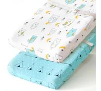 Stretchy Changing Pad Covers BROLEX Carddle Sheet Set for Baby Boys Girls,2 Pack Jersey Knit,Arrow & Owl