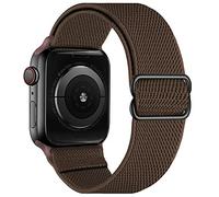 Stretchy Elastic Adjustable Bands Compatible with Apple Watch 7 41 mm 38 mm 40 mm, Nylon Solo Loop Braided Stretches Women Men Bracelet for iWatch SE, Deep Brown