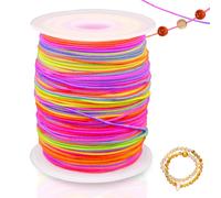 Stretchy Elastic String 1mm x 100m, Rainbow Beading Thread for DIY Bracelet Making, Multicolour Cord for Jewelry, Necklace and Craft Projects