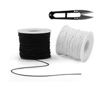Stretchy Elastic String,2 Rolls String Cord Stretch Bead Durable & Strong Bead Thread for Bracelets Elastic String for Necklace, Beading, Jewelry Making and Crafting 1mm X 100m