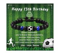 Stretchy Football Fan Colored Glass Beads Elastic Rope Comfortable Design Sports Theme Jewelry Accessory Soccer Wristlet