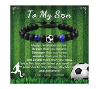 Stretchy Football Fan Colored Glass Beads Elastic Rope Comfortable Design Sports Theme Jewelry Accessory Soccer Wristlet