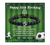 Stretchy Football Fan Colored Glass Beads Elastic Rope Comfortable Design Sports Theme Jewelry Accessory Soccer Wristlet