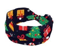 Stretchy Headbands for Women, Christmas Tree Cane Bell Yoga Workout Sport Headband, Twisted Knot Turban Hair Wrap, Wide Hairband for Girls Ladies