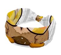 Stretchy Headbands for Women, Cute Baby Owl Acquire Wisdom Absorbed Sweat Sport Yoga Workout Headband, Soft Wide Hairband, Twist Knotted Hairwrap
