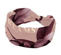 Stretchy Headbands for Women, Foliage Dreams Absorbed Sweat Sport Yoga Workout Headband, Soft Wide Hairband, Twist Knotted Hairwrap
