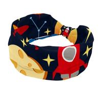Stretchy Headbands for Women, Soft Wide Hairband, Space Stars Planets with Rockets Absorbed Sweat Sport Yoga Workout Headband, Twist Knotted Hairwrap