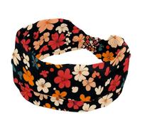 Stretchy Headbands for Women, Sport Turban Headband, Soft Twist Knotted Hairwrap, Little Flower Pattern Sweat Hairband for Yoga Workout Daily