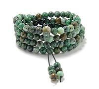 Stretchy Mala Wrist Wrap Bracelet with 108 Healing Mala Prayer Beads (African Turquoise)