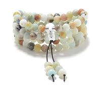 Stretchy Mala Wrist Wrap Bracelet with 108 Healing Mala Prayer Beads (Amazonite)