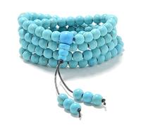 Stretchy Mala Wrist Wrap Bracelet with 108 Healing Mala Prayer Beads (Green Turquoise)