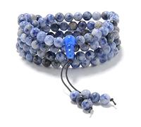 Stretchy Mala Wrist Wrap Bracelet with 108 Healing Mala Prayer Beads (Sodalite)