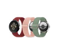 Stretchy Nylon Bands Compatible with Google Pixel Watch 3 Band 41mm, Pixel Watch 2 Band, Pixel Watch Band - Upgraded Metal Lugs - Adjustable Elastic Sport Loop Straps for Google Watch Women Men