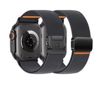 Stretchy Nylon Strap for Apple Watch Ultra 3 2 1 Strap 49mm 46mm 45mm 44mm 42mm 41mm 40mm 38mm for Men,Parachute+Magnetic Buckle Elastic Nylon Sport Band for iWatch Series 11 10 9 8 7 6 5 4 3 SE/2