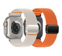 Stretchy Nylon Straps for Apple Watch Ultra/3/2 Strap 49mm 46mm 45mm 44mm 42mm 41mm 40mm 38mm Men Women,Magnetic Elastic Fabric & Braided Loop Band for iWatch Strap Series 11 10 9 8 7 6 5 4 3 SE 3/2nd