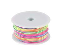 Stretchy Rainbow Bracelet String for Bracelet Making, 1mm x 100m Elastic Thread, Colorful Elastic Cord String for DIY Necklaces Crafts Jewelry Making Pony Beads(Colorful)