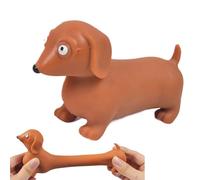 Stretchy Sausage Dog - Soft 7.5x4x11.7cm Memory Sand Toy | Squishy Dachshund Fidget Squeeze Toy | Lala Music Simulation Animal For Stress Relief Play And Fun For Kids And Adults
