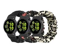 Stretchy Scrunchie Bands Compatible with Garmin Vivoactive 5/6, 20mm Nylon Sport Elastic Band for Venu/Sq/Sq 2/2 Plus/Vivoactive 3/Forerunner 165/55/245 Music for Women Men（3 Pack ）