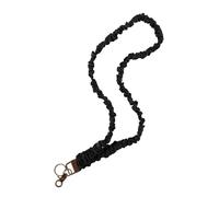 Stretchy Scrunchie Lanyard, Retractable Scrunchy Lanyard Neck Keychain with Clip Ideal Decorations and Accessories for Hanging ID Badges and Keys for Women Teacher Nurse(Black)