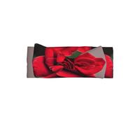 Stretchy Soft Red Rose Flower 1 Print Bows Headband – Cute, Delicate, Hair Accessories for Infant – Full Moon Gift
