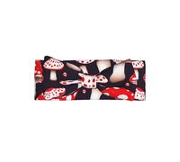 Stretchy Soft Red White and Mushroom Print Bows Headband – Cute, Delicate, Hair Accessories for Infant – Full Moon Gift