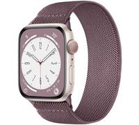 Stretchy Solo Loop Bands Compatible with Apple Watch Band 38mm 40mm 41mm 42mm for Women Men, Soft Nylon Elastic Sport Replacement Strap for iWatch Series 11 10 9 8 7 6 5 4 3 2 SE 3/2/1, SmokeViolet S