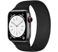 Stretchy Solo Loop Bands Compatible with Apple Watch Band 44mm 45mm 46mm 49mm 42mm Women Men, Soft Nylon Elastic Sport Strap Wristband for iWatch Series 11 10 9 8 7 6 5 4 3 2 Ultra SE 3/2/1, Black XS