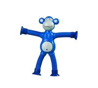 Stretchy Suction Cup Monkey Toy Versatile Shape Shifting Tube Glow In The Dark Stress Reliever & Unique Decompression Gadget (Blue, B)